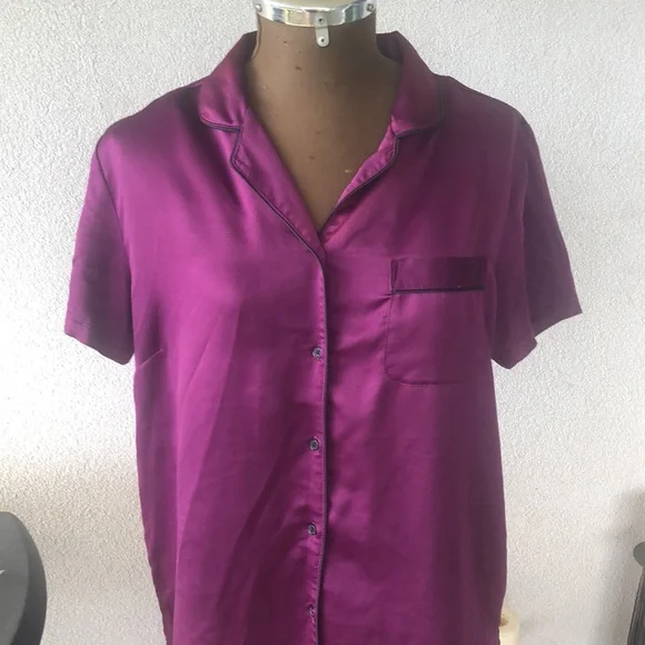 (👚3 for $20) Bras n things pajamas size 10 deep silk purple - Picture 2 of 5